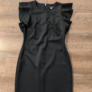 Black Sheath Ruffle Sleeves Calvin Klein Dress